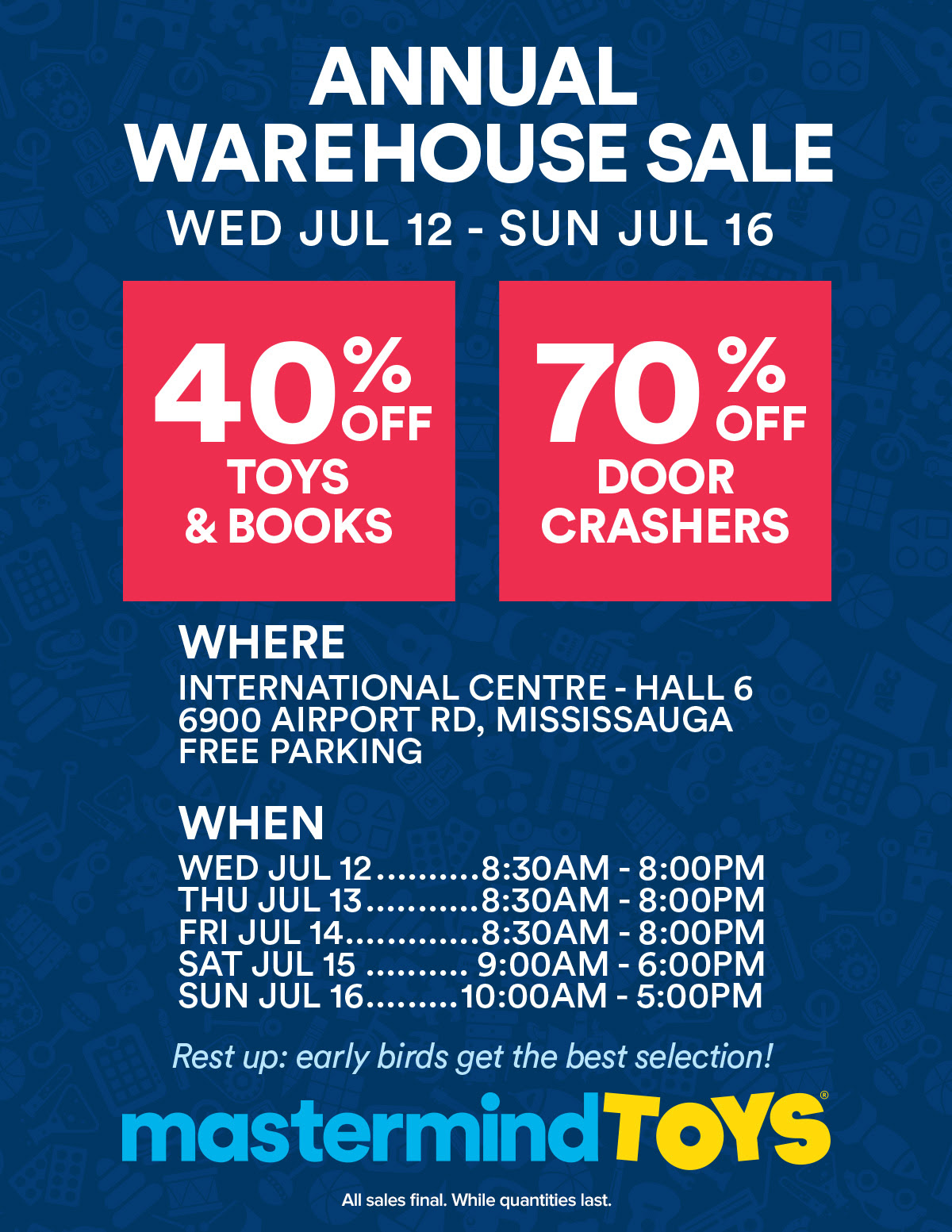 Mastermind Toys Annual Warehouse Sale