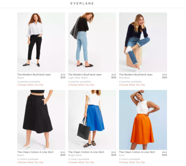 everlane Choose What You Pay