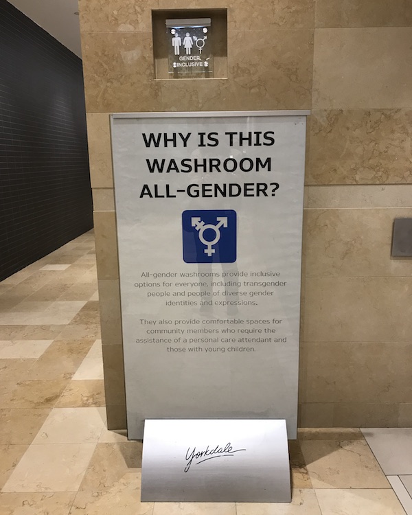 Yorkdale all gender washrooms