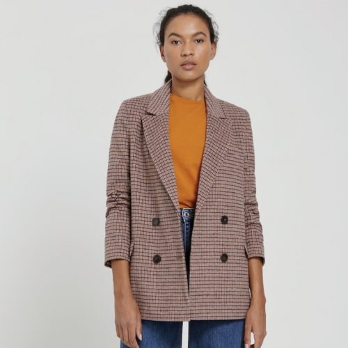 Houndstooth Double-Breasted Blazer by Frank and Oak