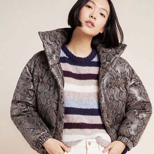 Safa Snake-Printed Puffer Jacket by BLANKNYC