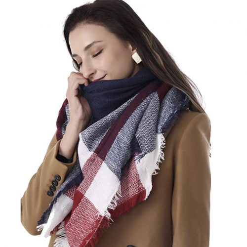 Women's Plaid Blanket Scarf