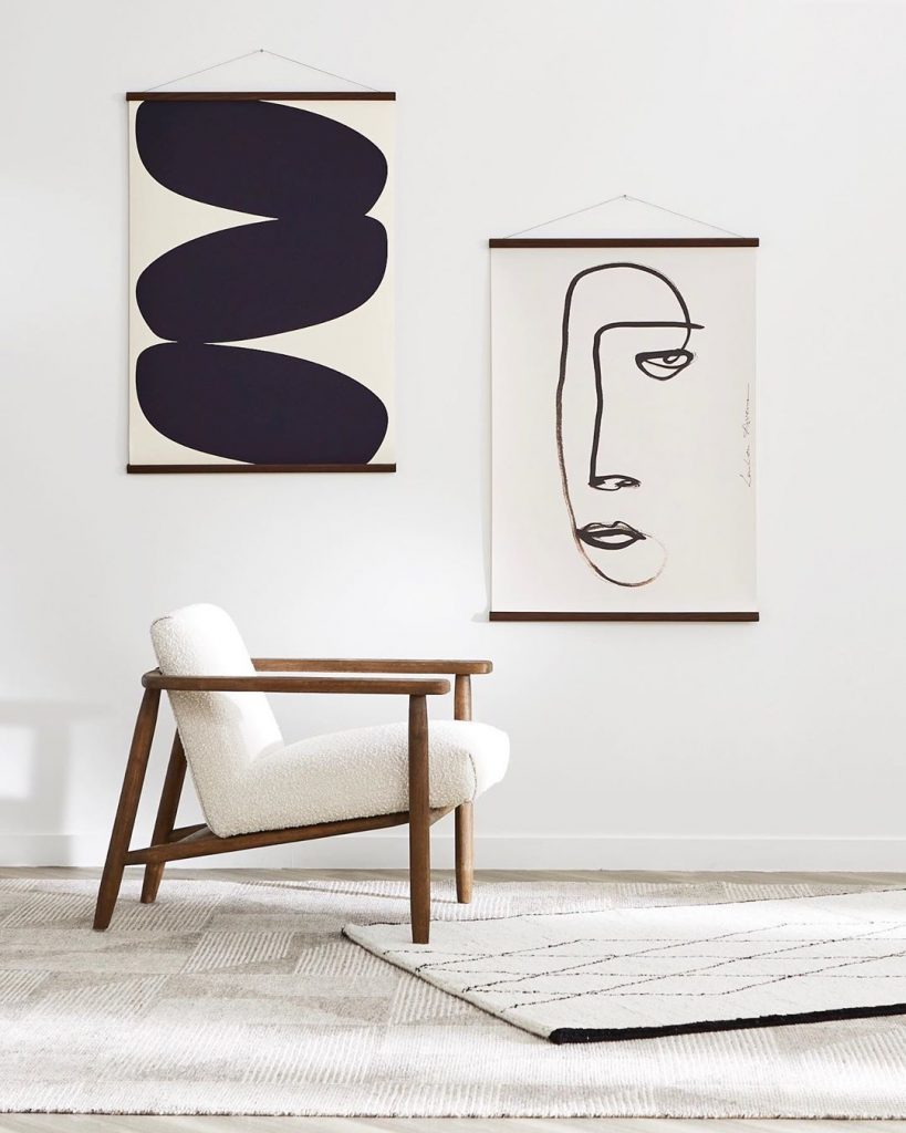 Home decor with art on the wall