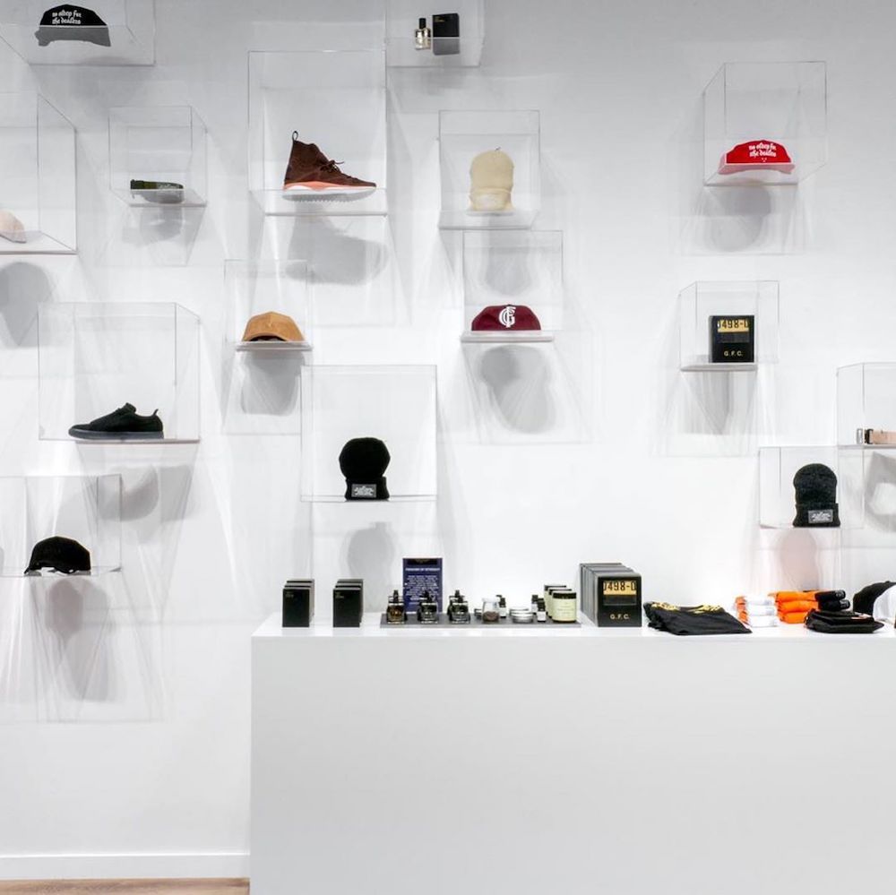 Get Fresh Company hat and shoe display