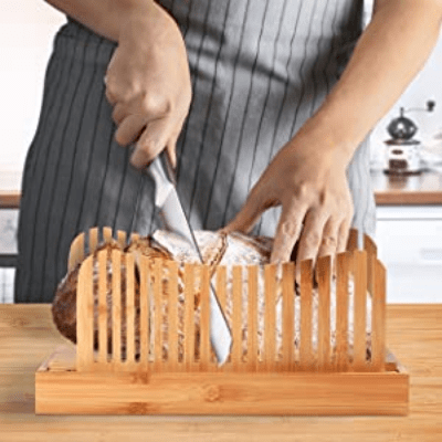 Bambusi Bread Slicer Cutting Guide with Knife