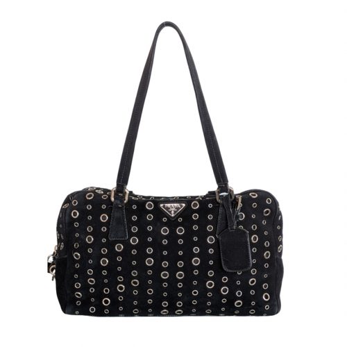 Our Pick: Prada Black Suede Grommet Tote