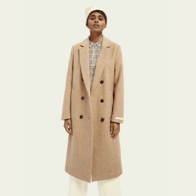 Scotch & Soda Tailored Wool Blend Double Breasted Coat