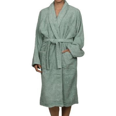 Superior Egyptian-Quality Cotton Terry Bath Robe in Sage