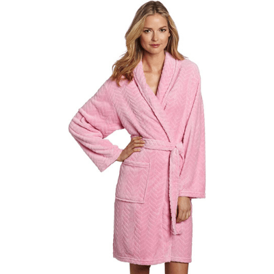 Hotel Spa Collection Herringbone Textured Plush Robe