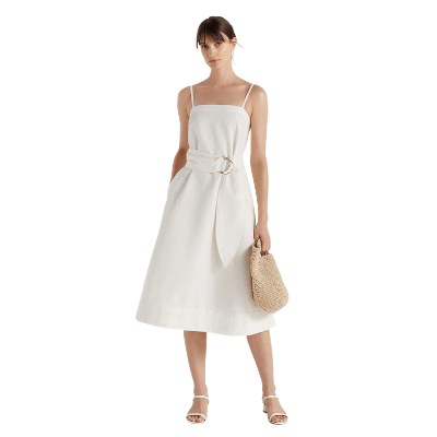 Belted A-Line Dress
