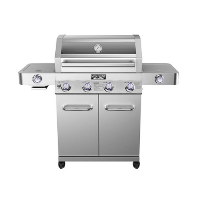 Monument 4-Burner Propane Gas Grill with Side Burner