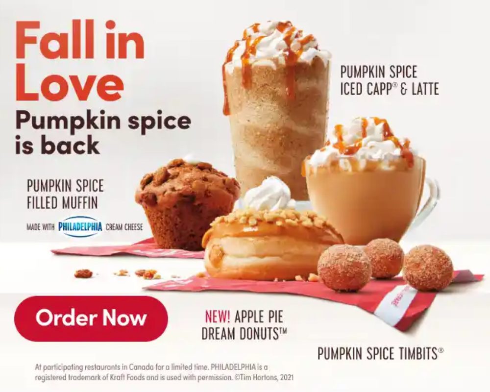 Tim Hortons Just Launched It's Fall Menu & It Looks Delicious